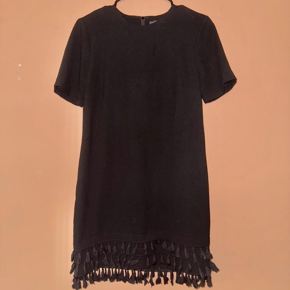 ZARA Women's Black Tassel Dress - Size XS - Excellent Condition